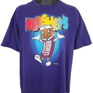 Hershey Chocolate T Shirt Vintage 90s Hersheys Snack Tee Hip Hop Mens Size XL